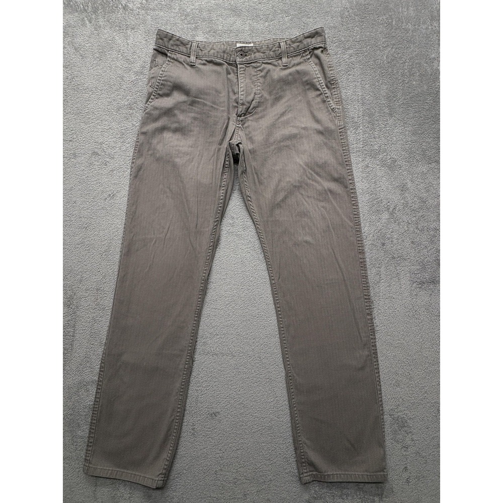 Dockers Pants Mens Measured 34x32 Gray Slim Tapered Chinos Stretch Casual